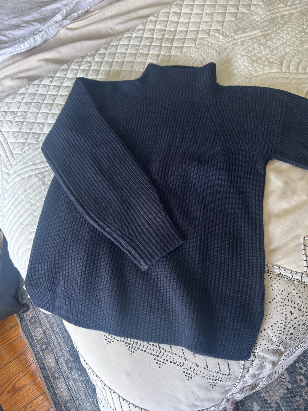 Theory Navy Blue Turtleneck Sweater